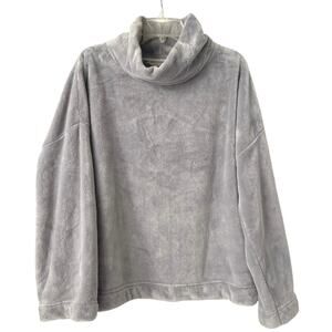 Soft Surroundings Glacier Oversize Sweater Womens Size L Gray Plush Cozy Lounge